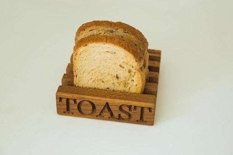 Oak Toast rack engraved with toast